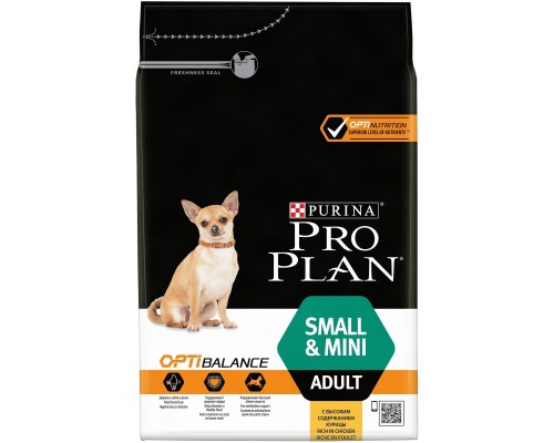 Корм Purina Pro Plan для взрослых собак мелких и карликовых пород, с высоким содержанием курицы