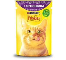 Friskies для взрослых кошек, с ягненком в подливе