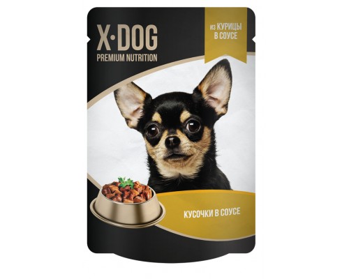 X-DOG влажный корм с курицей в соусе для собак 85 г