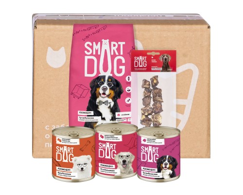 Корм Smart Dog  Smart Box Мясной рацион для умных собак крупных пород 1,5 кг