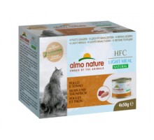 Almo Nature (консервы) набор низкокалорийных консервов для кошек (4 шт. по 50 гр) с курицей и тунцом