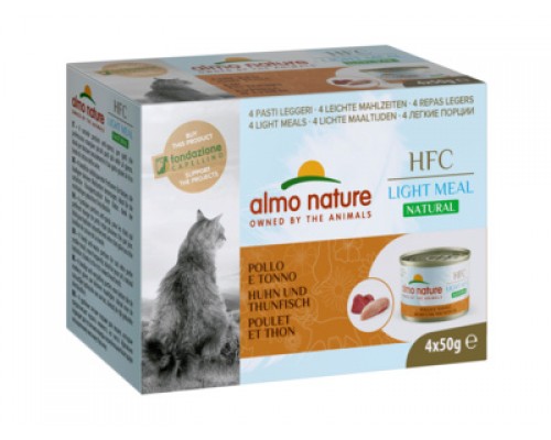 Almo Nature (консервы) набор низкокалорийных консервов для кошек (4 шт. по 50 гр) с курицей и тунцом