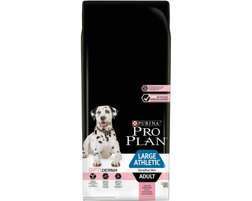 Корм Purina Pro Plan для взрослых собак крупных пород с атлетическим телосложением с чувствительной кожей, с высоким содержанием лосося 14 кг