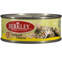 Berkley консервы для кошек с индейкой и сыром