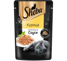 Sheba паучи для кошек "Ломтики в соусе с курицей", 75г