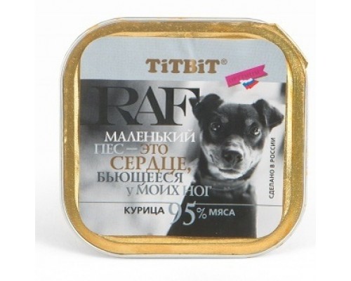 TiTBiT паштет для собак RAF с курицей 100 г