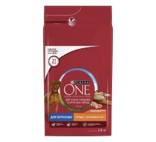 Корм Purina One для взрослых собак средних и крупных пород, с высоким содержанием курицы и с рисом 10 кг