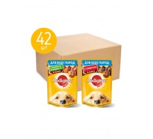 Pedigree набор паучей для взрослых собак, два вкуса (42шт х 85г) 3,57 кг