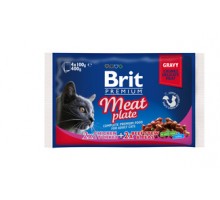 Brit набор паучей Premium для кошек Мясная тарелка (4?100г)