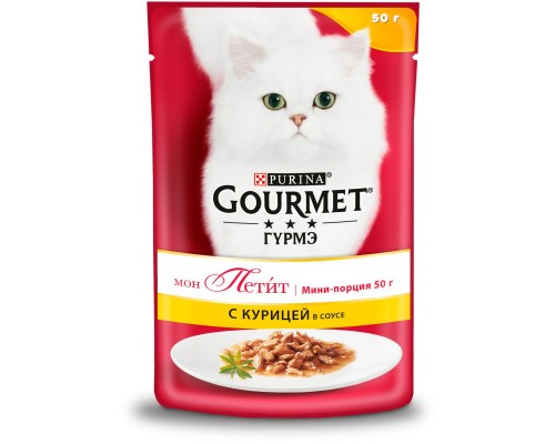 Gourmet корм Мон Петит для кошек, с курицей в соусе