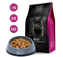 Корм X-CAT сухой корм  для взрослых кошек с лососем 3 кг