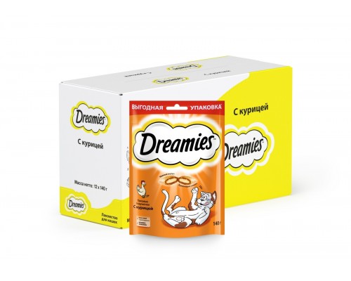 Dreamies лакомые подушечки с курицей 60 г