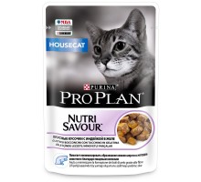 Purina Pro Plan (паучи) влажный корм Nutri Savour для взрослых кошек, живущих дома, вкусные кусочки с индейкой, в желе