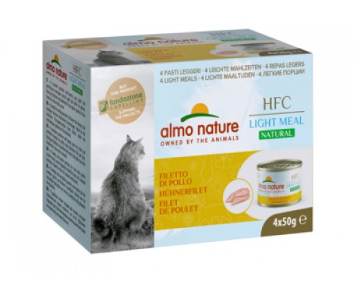 Almo Nature (консервы) набор низкокалорийных консервов для кошек (4 шт. по 50 гр) с куриным филе