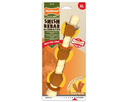 Nylabone кость для собак 23+ кг, вкус экстремальный шашлык, вяленый цыпленок 247 г