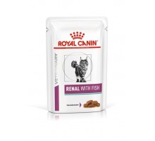 Royal Canin (вет. паучи) кусочки в соусе для кошек при лечении почек, с рыбой