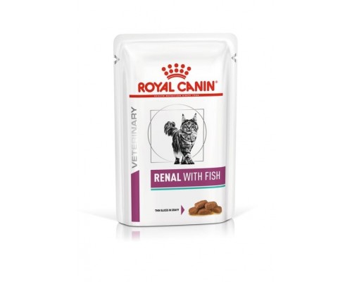 Royal Canin (вет. паучи) кусочки в соусе для кошек при лечении почек, с рыбой