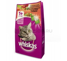 Корм Whiskas сухой корм для кошек Вкусные подушечки со сметаной и овощами "Аппетитное ассорти с говядиной и кроликом" 1,9 кг