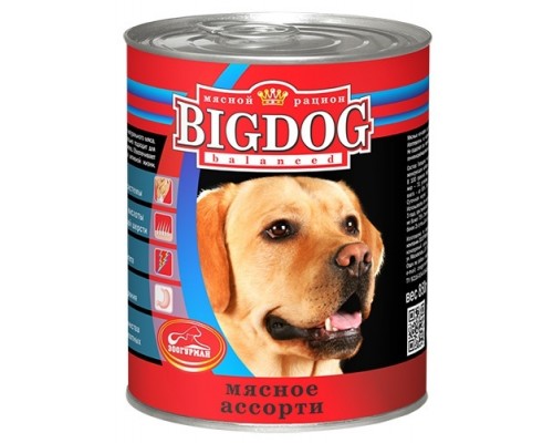 Зоогурман консервы для собак "BIG DOG" мясное ассорти 850 г