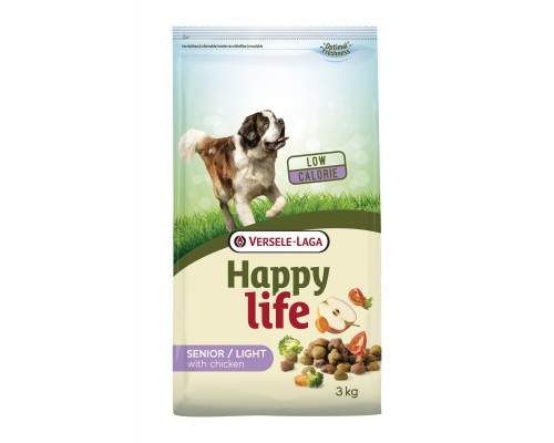 Корм Happy Life (Versele-Laga) для пожилых собак с курицей, контроль веса 3 кг