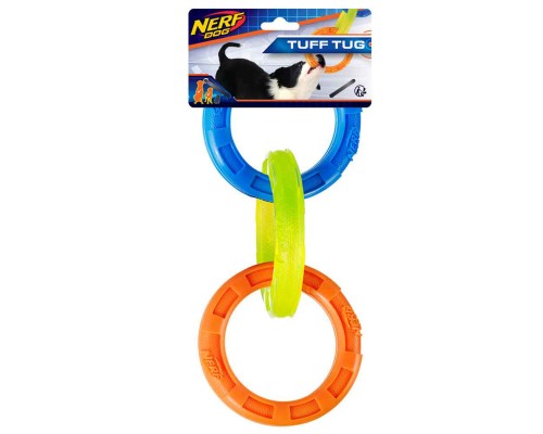 Nerf Dog игрушка Кольца-грейфер , 27 см, (синий/оранжевый/зеленый) 27 см