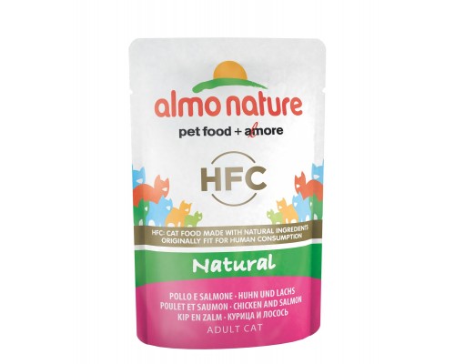 Almo Nature (консервы) паучи для кошек, с курицей и лососем