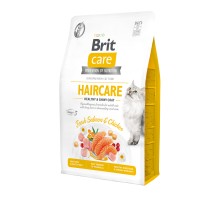 Корм Brit  Care Красивая кожа и шерсть: гипоаллергенный, со свежим мясом лосося и курицы для взрослых кошек 2 кг