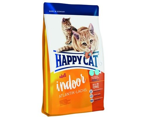 Корм Happy cat сухой корм для кошек Happy Cat "Эдалт ИНДОР" c атлантическим лососем ФитВелл 1,4 кг