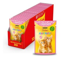 Friskies влажный корм для котят, с курицей в подливе