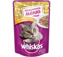 Whiskas влажный корм для взрослых кошек: сливочное жаркое с индейкой