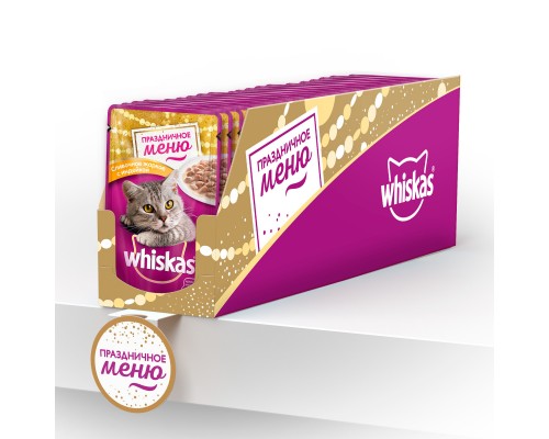 Whiskas влажный корм для взрослых кошек: сливочное жаркое с индейкой