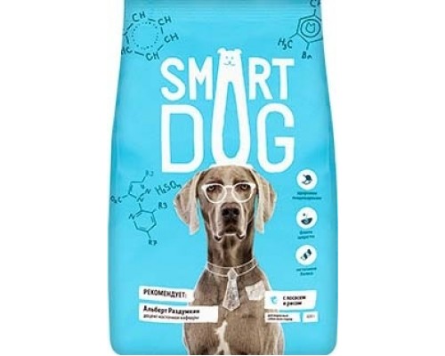 Корм Smart Dog для взрослых собак, с лососем и рисом 3 кг