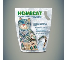 Homecat наполнитель силикагелевый наполнитель с ароматом морозной свежести для кошачьих туалетов, 3,8 л. 1,63 кг