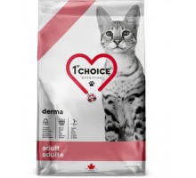 Корм 1st Choice  Derma беззерновой, для взрослых кошек кошек с гиперчувствительной кожей, с лососем 4,54 кг