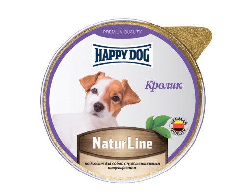 Happy dog паштет для собак, с кроликом 125 г