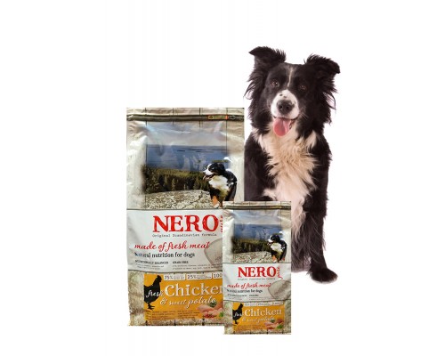 Nero Pure беззерновой корм для взрослых собак со свежим мясом курицы, бататом  и фруктами 2,5 кг