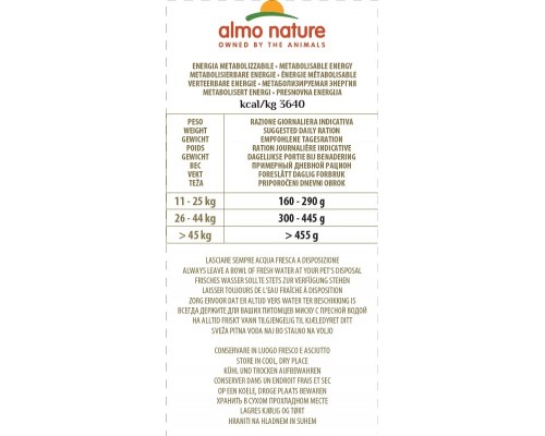 Корм Almo Nature для взрослых собак средних и крупных пород, со свежей курицей (50% мяса) 8 кг