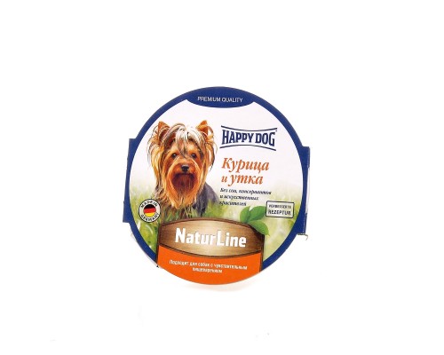 Happy dog нежный мясной паштет с уткой и курицей для собак 85 г