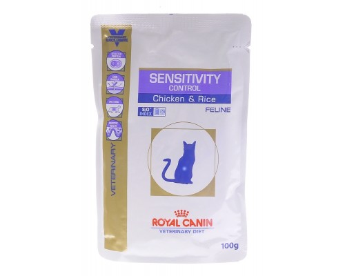 Royal Canin (вет. паучи) кусочки в соусе для кошек с пищевой аллергией, c курицей