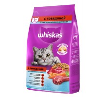 Корм Whiskas сухой корм для стерилизованных кошек и котов с говядиной и вкусными подушечками 350 г