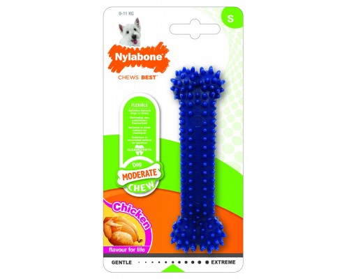 Nylabone косточка для зубов умеренно-жесткая, аромат курицы S 71 г