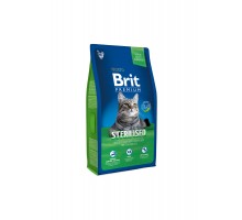 Корм Brit  Premium Cat для стерилизованных  кошек, с курицей и куриной печенью 1,5 кг