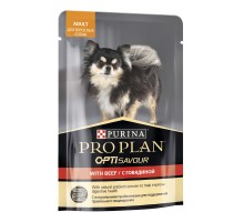 Purina Pro Plan консервы паучи для взрослых собак: кусочки в соусе с говядиной 100 г