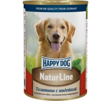 Happy dog кусочки в фарше для собак: телятина с индейкой 410 г