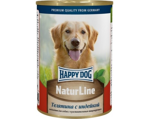 Happy dog кусочки в фарше для собак: телятина с индейкой 970 г