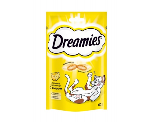 Dreamies лакомство для кошек Dreamies лакомые подушечки с сыром 60 г