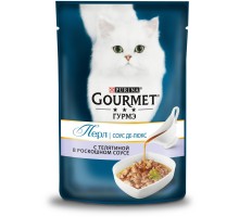 Gourmet влажный корм Перл Соус Де-люкс для кошек, с телятиной в роскошном соусе