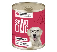 Smart Dog (влажный корм) консервы для взрослых собак и щенков: кусочки говядины и ягненка в нежном соусе 850 г