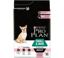 Корм Purina Pro Plan для взрослых собак мелких и карликовых пород с чувствительной кожей, с высоким содержанием лосося