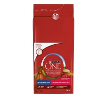 Корм Purina One  для взрослых собак средних и крупных пород, с высоким содержанием говядины и с рисом 3,8 кг